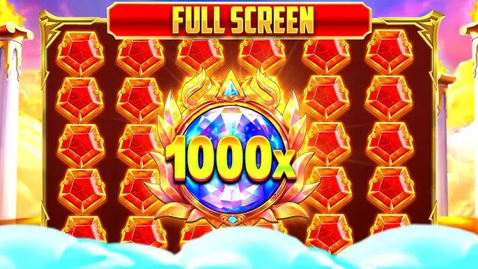 Gates of Olympus 1000 Schermata slot machine gemme rosse, diamante centrale 1000x