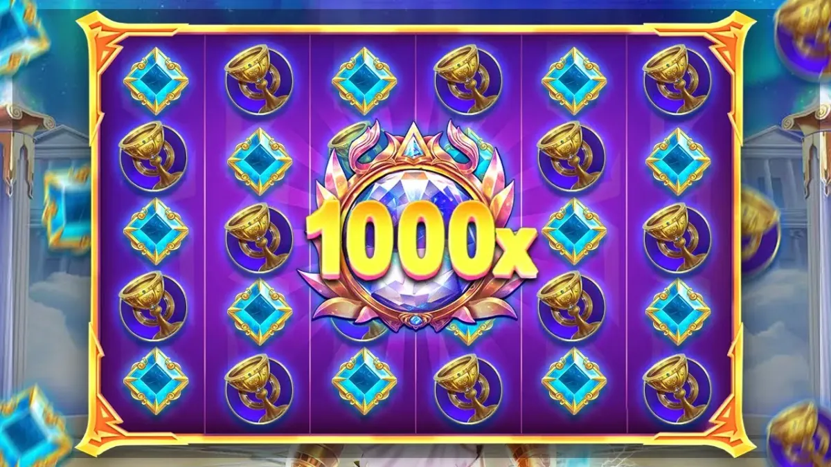 Gates of Olympus 1000 Slot machine con simboli gemme, coppe e moltiplicatore 1000x